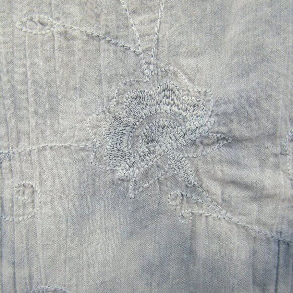 J Jill Pure Jill Gray Tie Dye Embroidered Peasant Tunic Top Size M Petite Boho - Picture 5 of 10